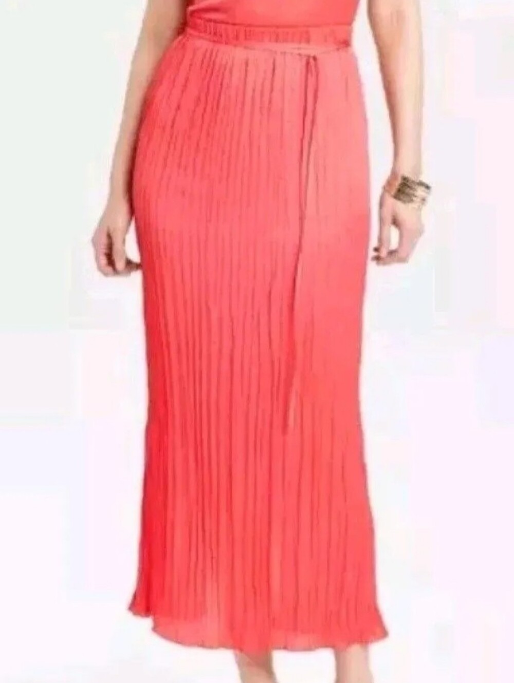 NWT A New Day Skirt Crinkle Satiny Midi/Maxi Pull-on Elastic Waist
